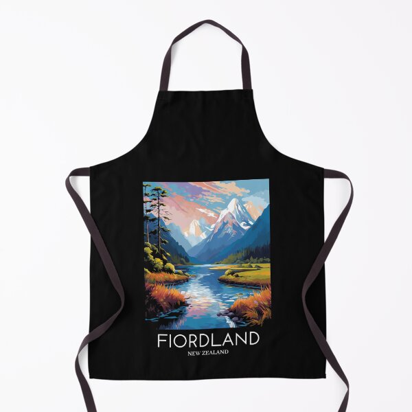 Item preview, A Pop Art Travel Print of Fiordland National Park - New Zealand designed and sold by StudioRedKoala.