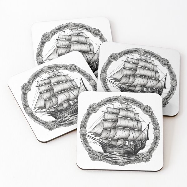 Item preview, Ancient Sailing Ship in Circle Frame  designed and sold by silviaol.