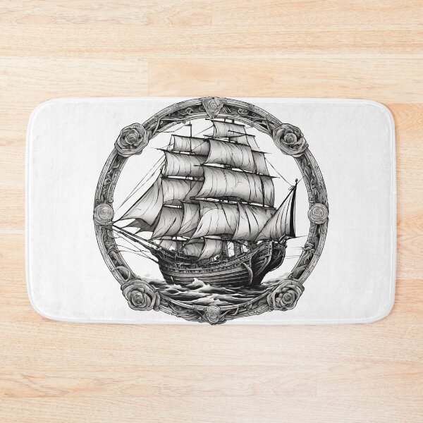 Item preview, Ancient Sailing Ship in Circle Frame  designed and sold by silviaol.