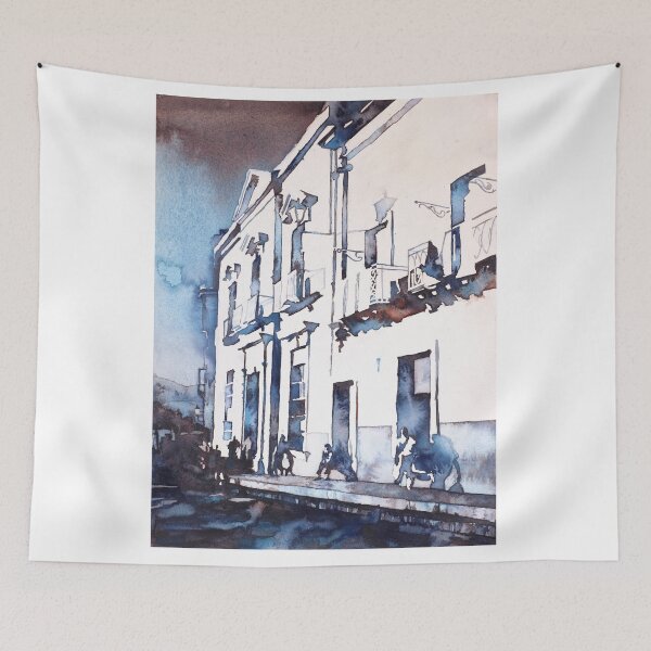 Item preview, Guanajuato street.  Watercolor painting of street in colonial city of Guanajuato, Mexico designed and sold by rfoxphoto.