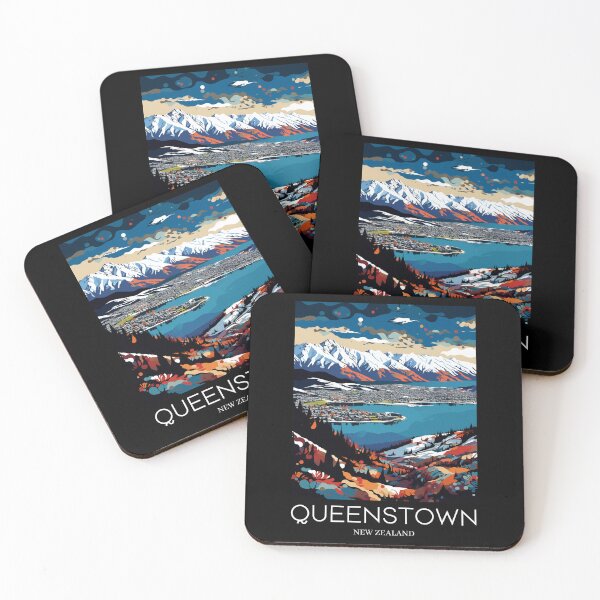 Item preview, A Pop Art Travel Print of Queenstown - New Zealand designed and sold by StudioRedKoala.