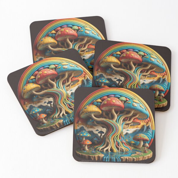 Item preview, 3D rainbow mushroom dream worlds  designed and sold by Angelgk.