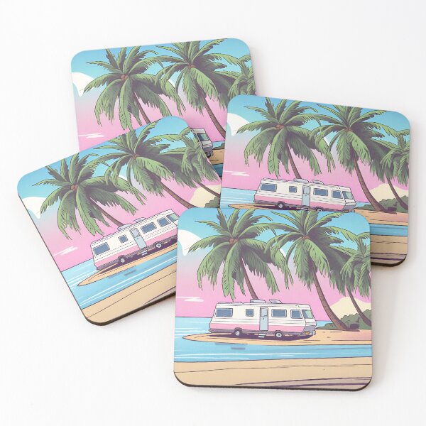 Item preview, Cartoon RV Campervan Motorhome Pink Sunsets 2 of 4 designed and sold by Meridian Threads.