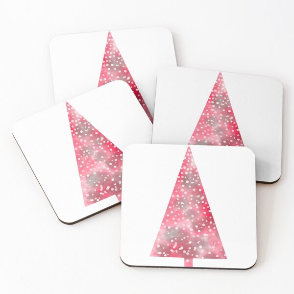 Item preview, Watercolor Christmas tree covered in snow, dark, delicate red. designed and sold by My-fake-places.