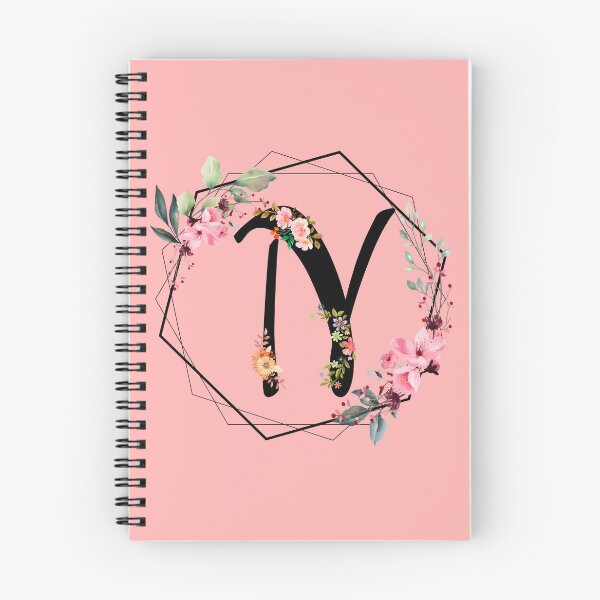 Item preview, N monogram flowers, watercolor designed and sold by OmikronStore.