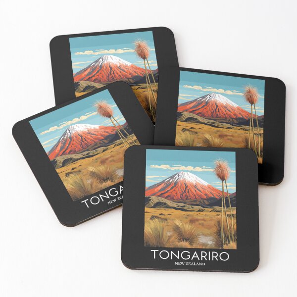Item preview, A Pop Art Travel Print of Tongariro National Park - New Zealand designed and sold by StudioRedKoala.