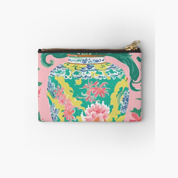 Item preview, Yellow chinoiserie jar on pink designed and sold by SophieClimaArt.