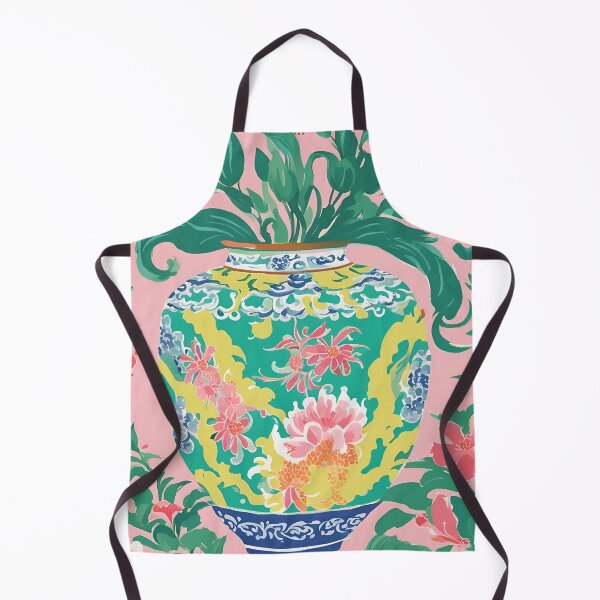 Item preview, Yellow chinoiserie jar on pink designed and sold by SophieClimaArt.