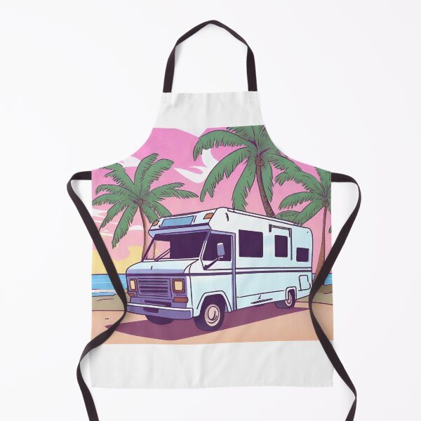 Item preview, Cartoon RV Campervan Motorhome Pink Sunsets 3 of 4 designed and sold by Meridian Threads.