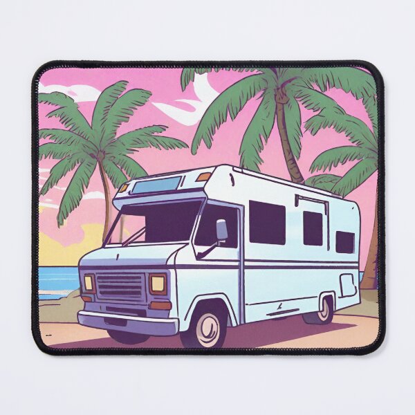 Item preview, Cartoon RV Campervan Motorhome Pink Sunsets 3 of 4 designed and sold by Meridian Threads.