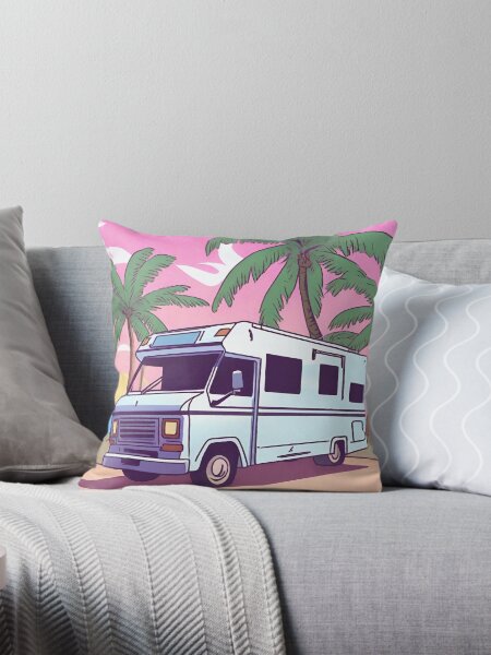 Artikel-Vorschau von Cartoon RV Campervan Wohnmobil Rosa Sonnenuntergänge 3 von 4, designt und verkauft von hardyandthehare.