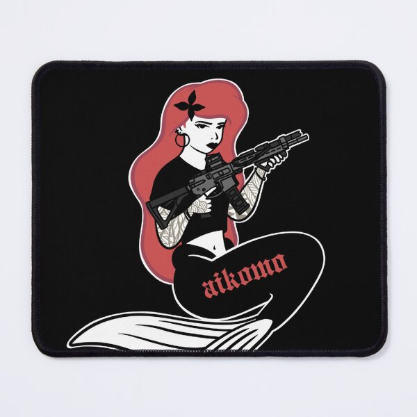 Item preview, Mermaid Pinup with Gun designed and sold by aikomo.