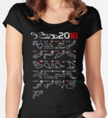Calendar F1 2018 circuits Women's Fitted Scoop T-Shirt