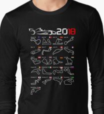 Calendar F1 2018 circuits Long Sleeve T-Shirt