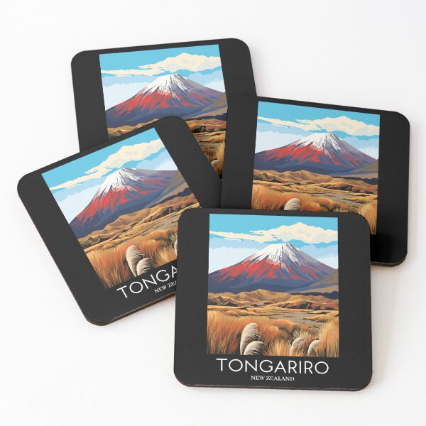 Item preview, A Pop Art Travel Print of Tongariro National Park - New Zealand designed and sold by StudioRedKoala.