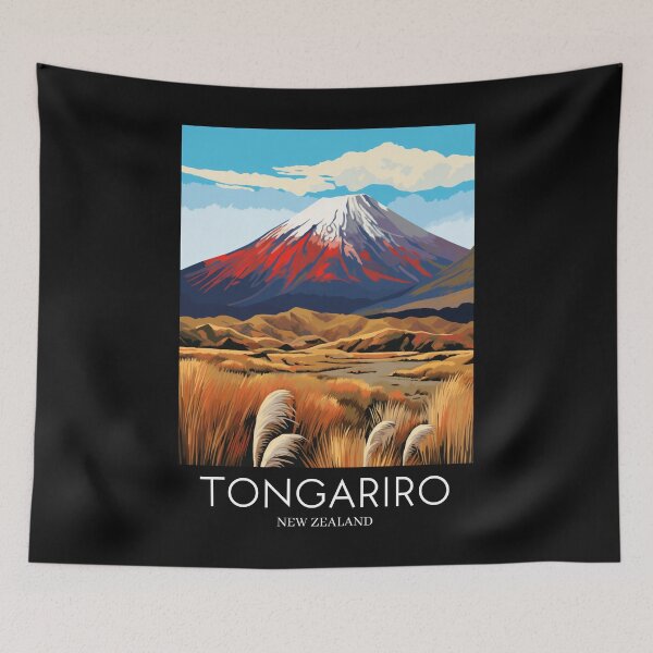 Item preview, A Pop Art Travel Print of Tongariro National Park - New Zealand designed and sold by StudioRedKoala.
