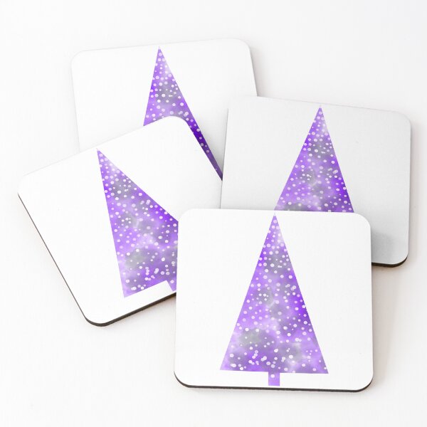 Item preview, Watercolor Christmas tree covered in snow, light, delicate deep purple. designed and sold by My-fake-places.