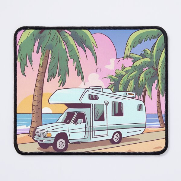 Item preview, Cartoon RV Campervan Motorhome Pink Sunsets 4 of 4 designed and sold by Meridian Threads.