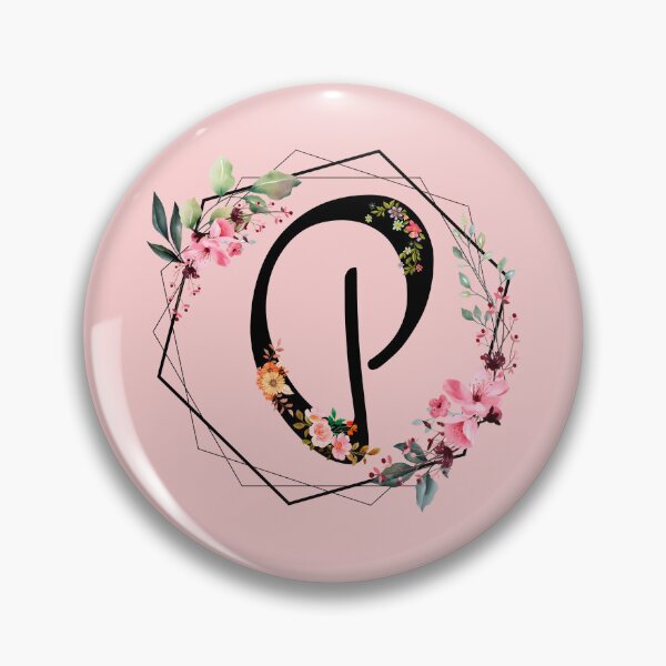 Item preview, P monogram flowers, watercolor designed and sold by OmikronStore.