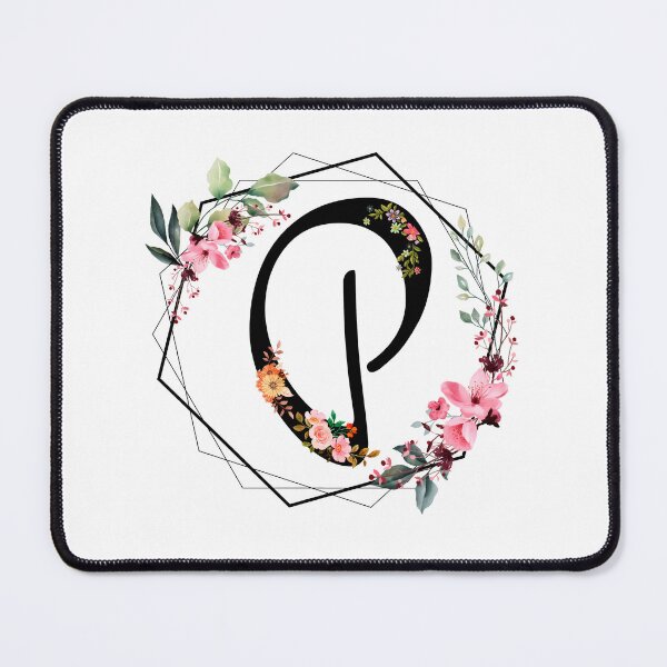 Item preview, P monogram flowers, watercolor designed and sold by OmikronStore.