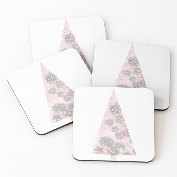Item preview, Watercolor Christmas tree covered in snow, light, delicate grey-pink. designed and sold by My-fake-places.
