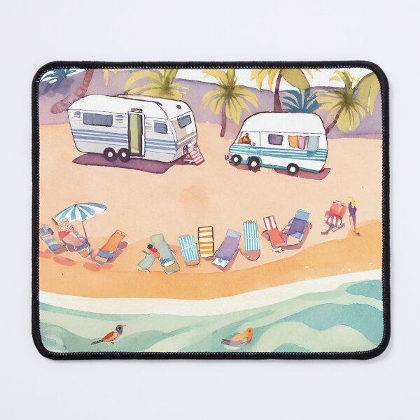Item preview, Cartoon RV Campervan Motorhome at the Beach, Summer Days 1 of 3 designed and sold by Meridian Threads.