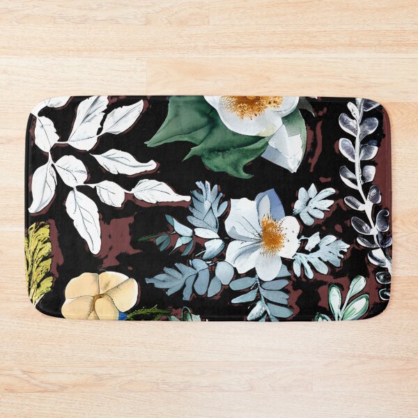 Item preview, Floral Pattern Green White Black Red designed and sold by MoodyMuseArt.