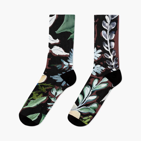 Item preview, Floral Pattern Green White Black Red designed and sold by MoodyMuseArt.