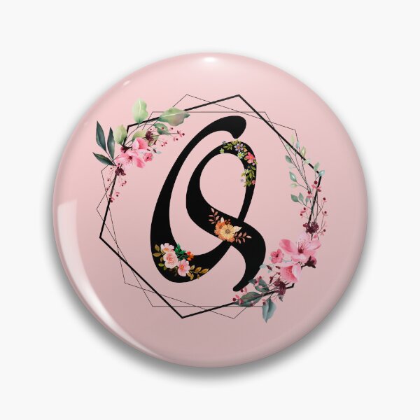 Item preview, Q monogram flowers, watercolor designed and sold by OmikronStore.