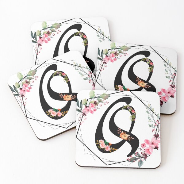 Item preview, Q monogram flowers, watercolor designed and sold by OmikronStore.