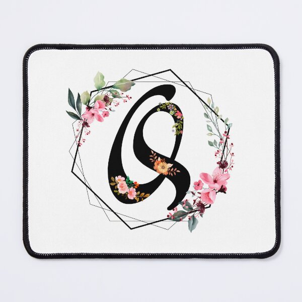 Item preview, Q monogram flowers, watercolor designed and sold by OmikronStore.