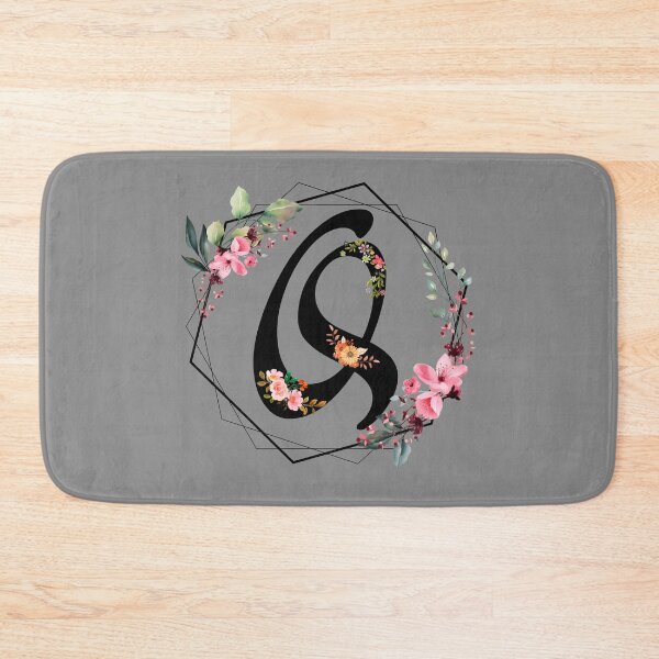 Item preview, Q monogram flowers, watercolor designed and sold by OmikronStore.