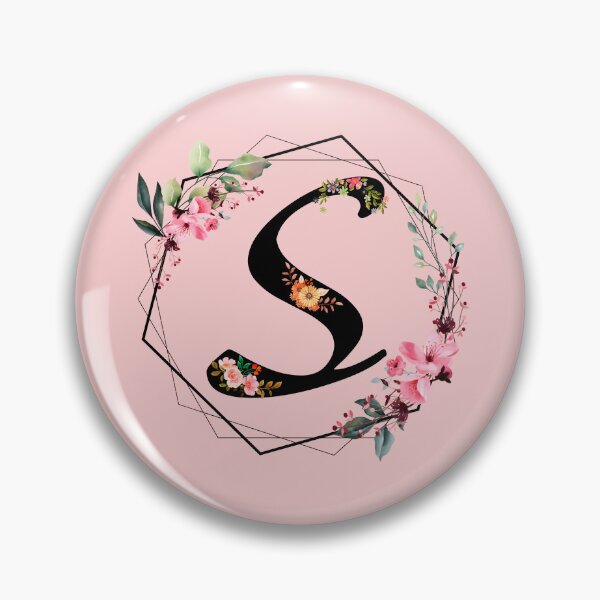 Item preview, S monogram flowers, watercolor designed and sold by OmikronStore.