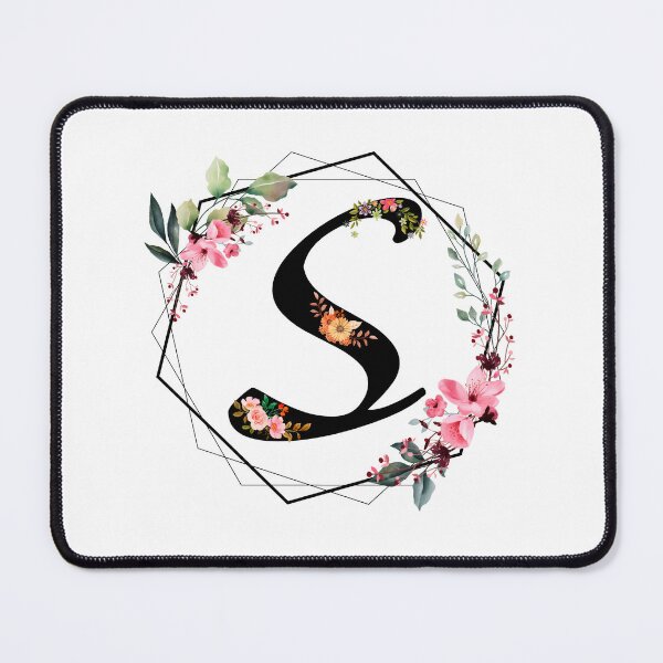 Item preview, S monogram flowers, watercolor designed and sold by OmikronStore.