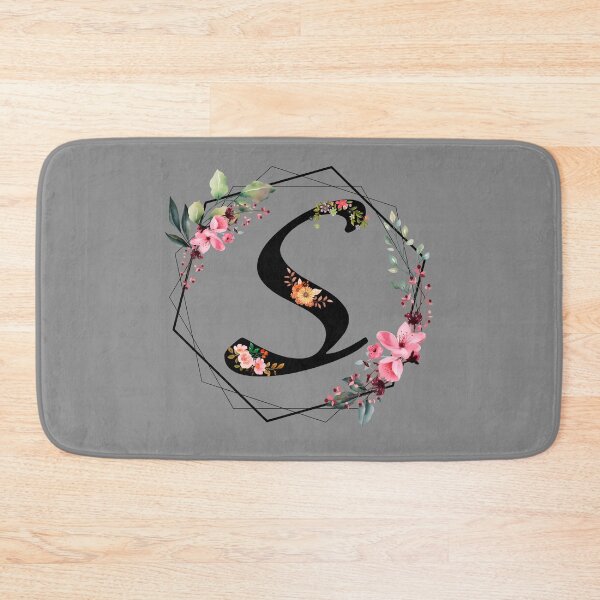 Item preview, S monogram flowers, watercolor designed and sold by OmikronStore.