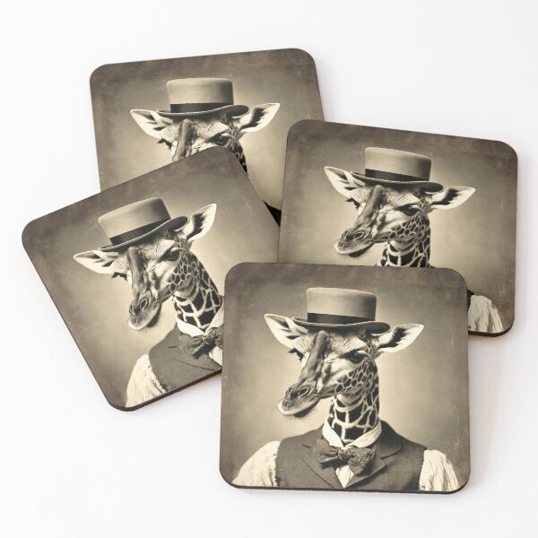 Item preview, Victorian Giraffe Portrait Artistic Gift Fashion Serious Style  designed and sold by popanato.