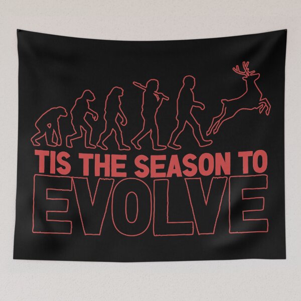 Item preview, Tis the Season to Evolve - Funny Human Evolution into Christmas/Holiday Season Reindeer (Red Design) designed and sold by Spiprinto.