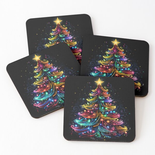 Item preview, Radiant Neon Christmas Tree Festive Glow Art designed and sold by Justin Haas.