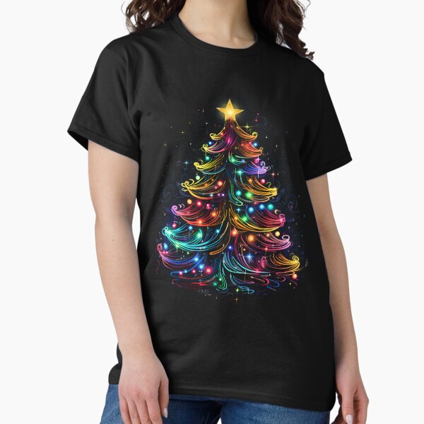 Item preview, Radiant Neon Christmas Tree Festive Glow Art designed and sold by Justin Haas.