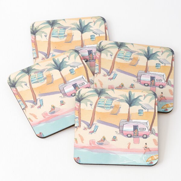 Item preview, Cartoon RV Campervan Motorhome at the Beach, Summer Days 3 of 3 designed and sold by Meridian Threads.