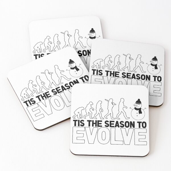 Item preview, Tis the Season to Evolve - Funny Human Evolution into Christmas/Winter Snowman (Black Design) designed and sold by Spiprinto.