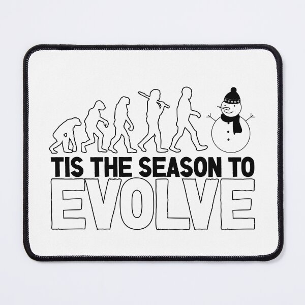 Item preview, Tis the Season to Evolve - Funny Human Evolution into Christmas/Winter Snowman (Black Design) designed and sold by Spiprinto.