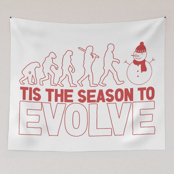 Item preview, Tis the Season to Evolve - Funny Human Evolution into Christmas/Winter Snowman (White Design) designed and sold by Spiprinto.