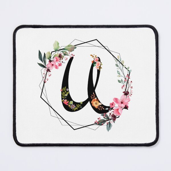 Item preview, U monogram, flowers, watercolor designed and sold by OmikronStore.
