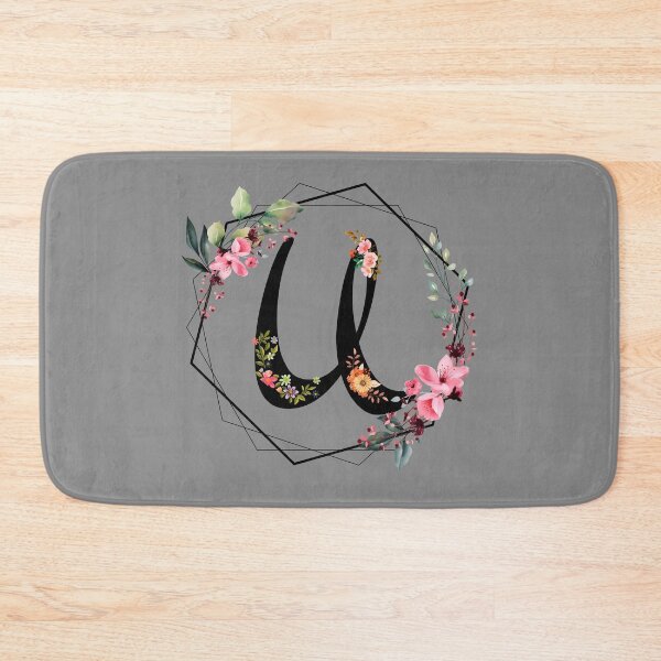 Item preview, U monogram, flowers, watercolor designed and sold by OmikronStore.