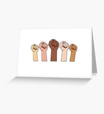FISTS UP - POWER TO THE GIRLS Greeting Card