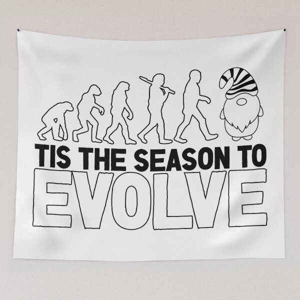 Item preview, Tis the Season to Evolve - Funny Human Evolution into Christmas Gnome (Black Design) designed and sold by Spiprinto.