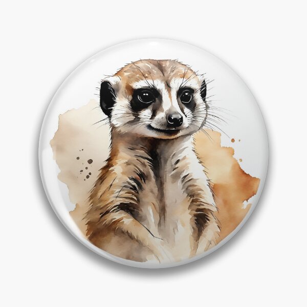Item preview, Meerkat Watercolor Circle Style Art designed and sold by LDJBlank.
