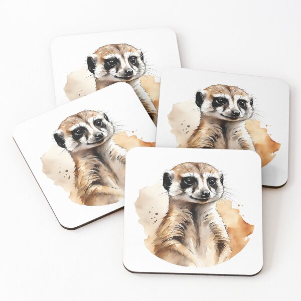 Item preview, Meerkat Watercolor Circle Style Art designed and sold by LDJBlank.