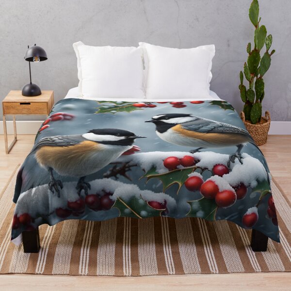 Item preview, Two chickadees on a Holly Branch designed and sold by gregchapin.